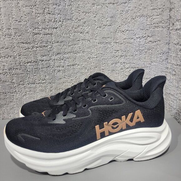 Hoka One One Bondi 9 Women's Size US 8.5B Black Rose Gold Athletic Running Shoes - Picture 1 of 13
